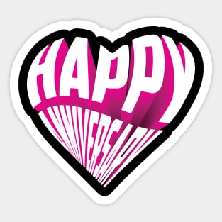 Happy Hearts: Adorable Happy Anniversary Shirt Designs! Sticker